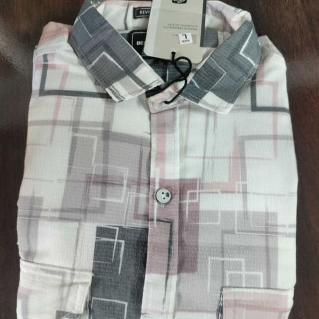 White, Gray, and Pink Shirt