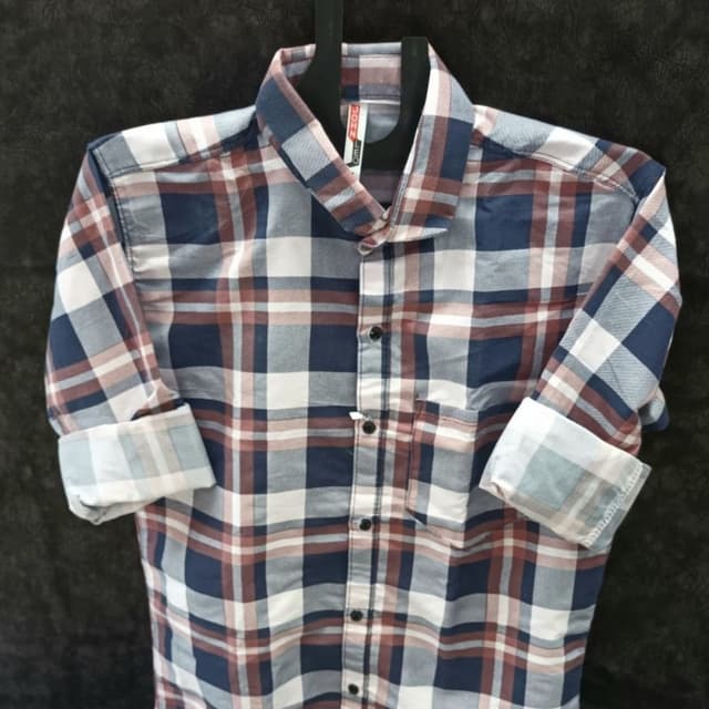 Blue, White, and Brown Shirt