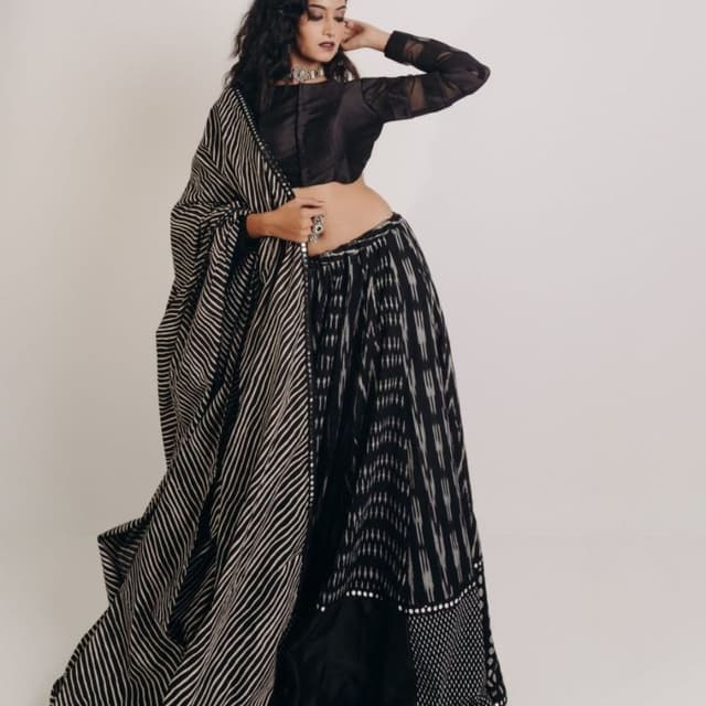 Black and White Lehenga Choli