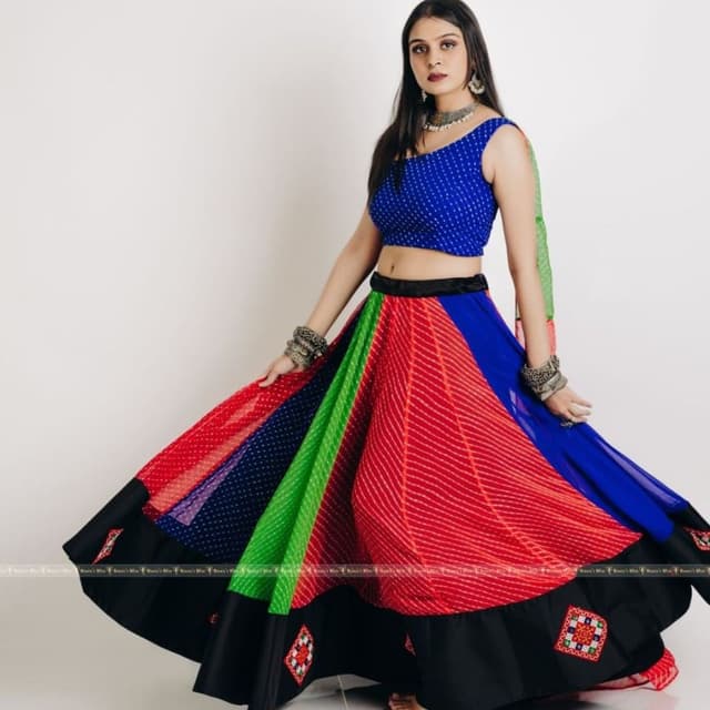 Red, Blue, Green, Black Lehenga Choli