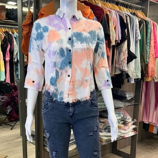 Pastel shades of blue, orange, purple, and white Shirt