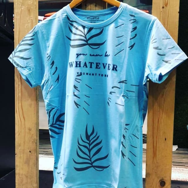 Light Blue and Black T-shirt