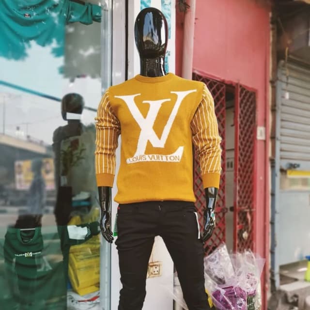 Mustard yellow and white Sweater