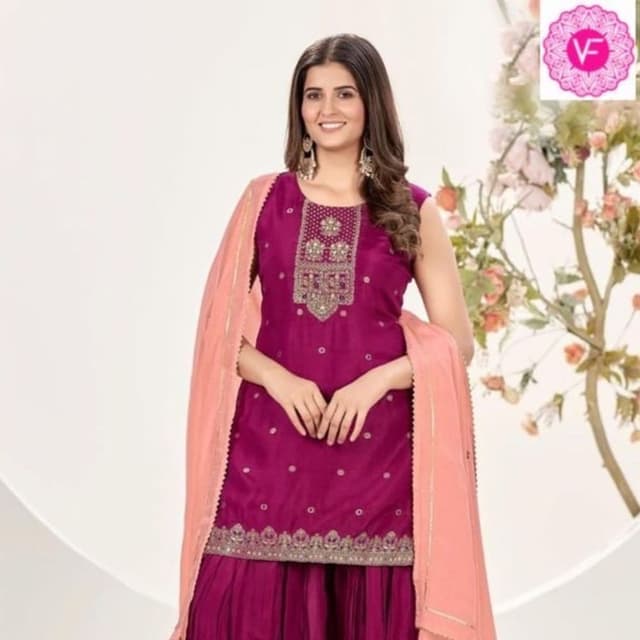 Magenta Maroon Salwar Suite