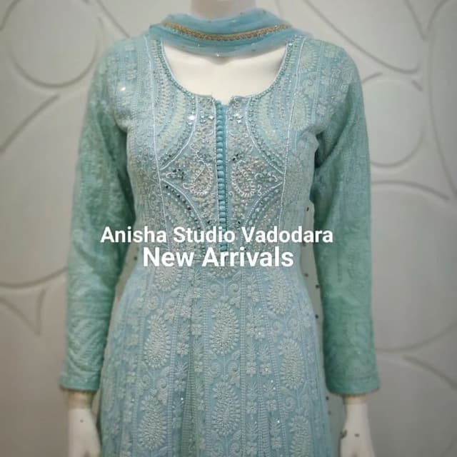 Light Blue/Mint Green Anarkali Suit