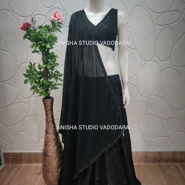 Black Lehenga Choli with Dupatta
