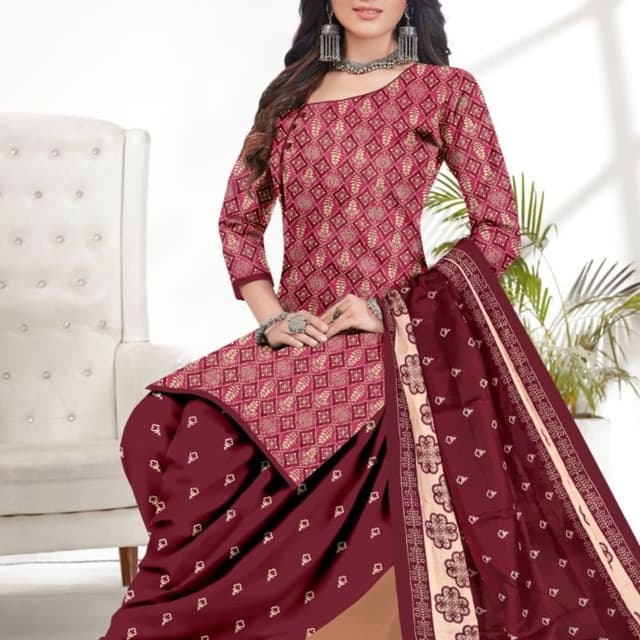 Magenta Maroon Salwar Suite