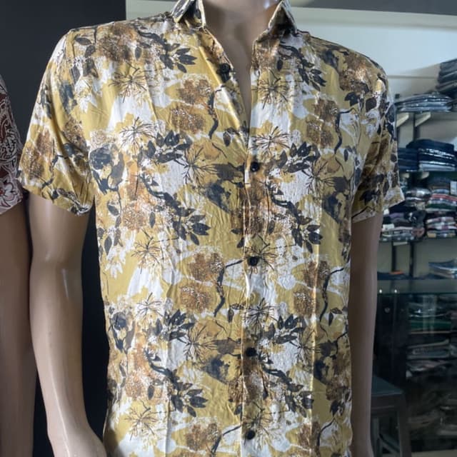 Yellow, White, Brown, and Black Shirt