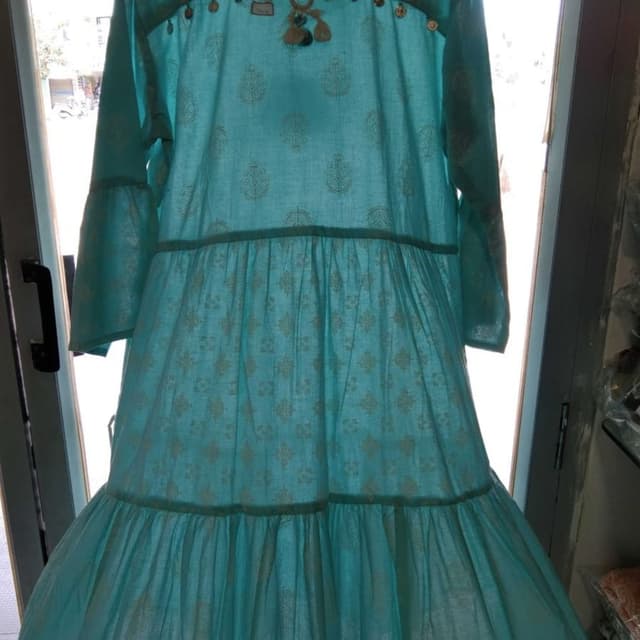 Turquoise and Light Gold Dress