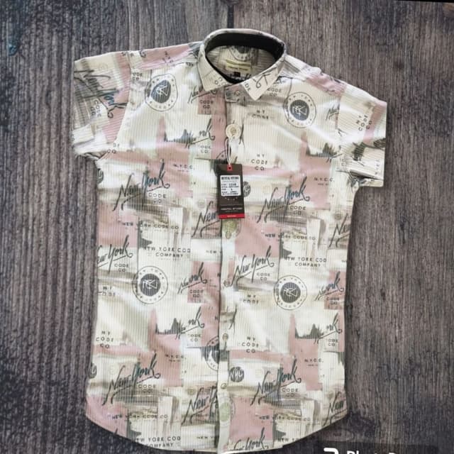 White, blush pink, grey, and black Shirt