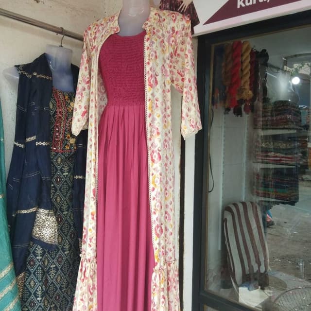 Pink, cream, and floral print Dress with Jacket