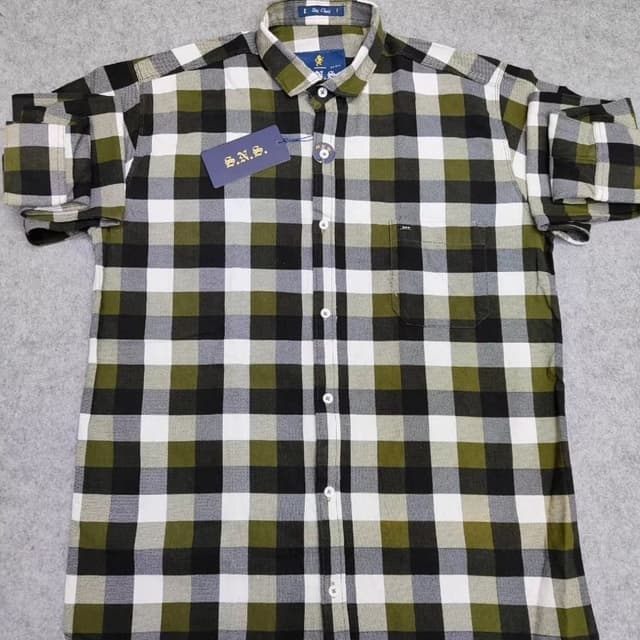 Green, Black, White Shirt