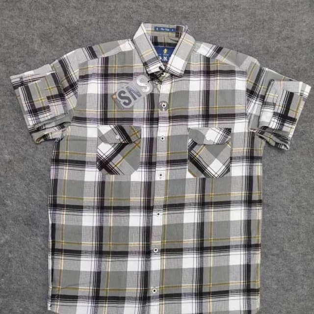 Gray, black, white, and yellow Shirt