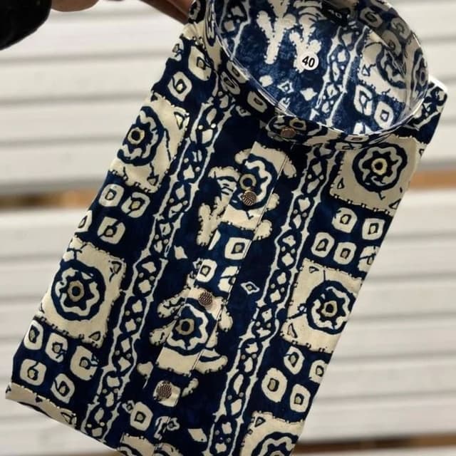 Navy blue and cream Kurta