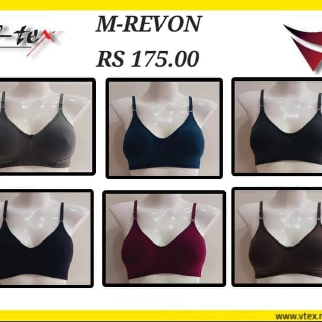 Various solid colors including dark grey, navy blue, black, maroon, and brown. Bra