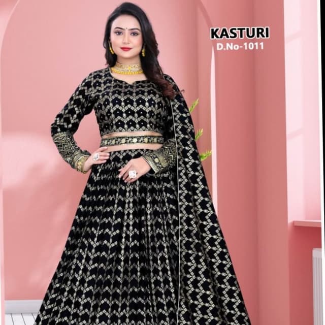 Black and Gold Lehenga Choli
