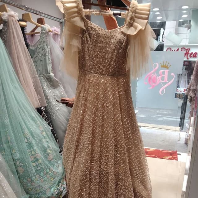 Beige and Gold Dress