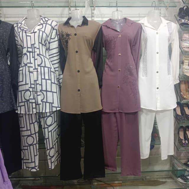 Various - Beige, Black, White, Mauve, and assorted prints Pajama Sets