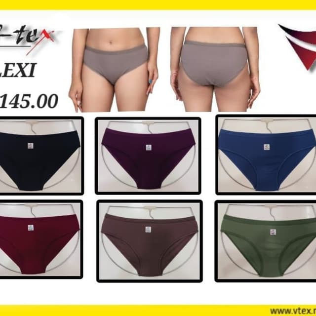 Solid, Available in multiple colors: black, purple, blue, red, brown, and green. Underwear