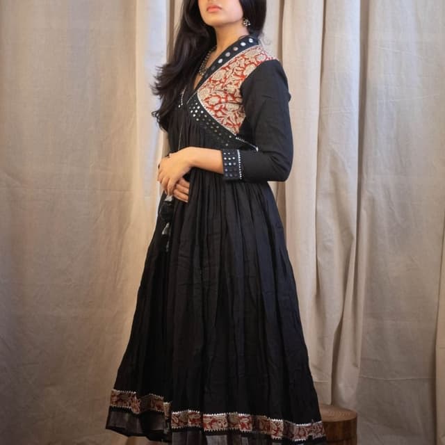 Black, Red, White, Silver Dress