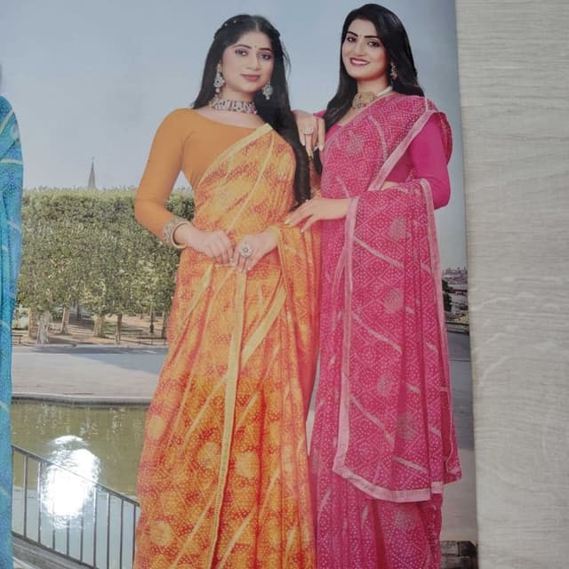 Orange and Pink Saree