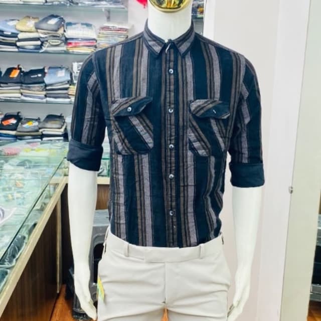 Black, Brown, Gray Shirt