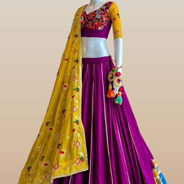 Purple, Yellow, Red, Green Lehenga Choli
