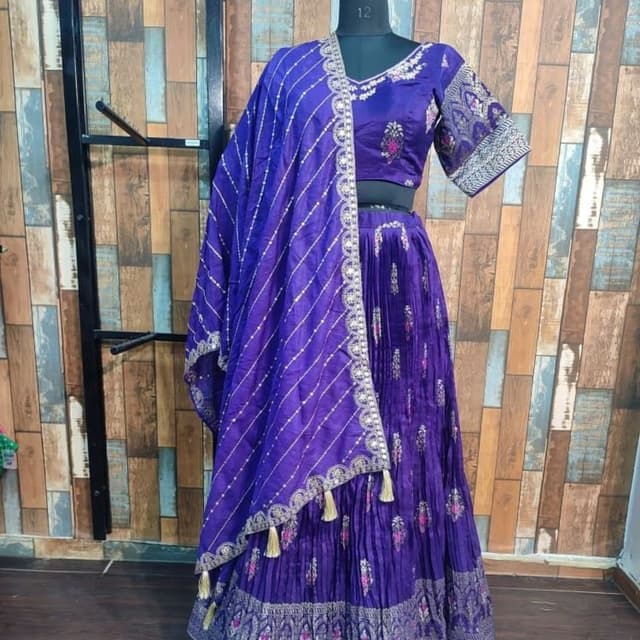Purple with gold and pink accents Lehenga Choli