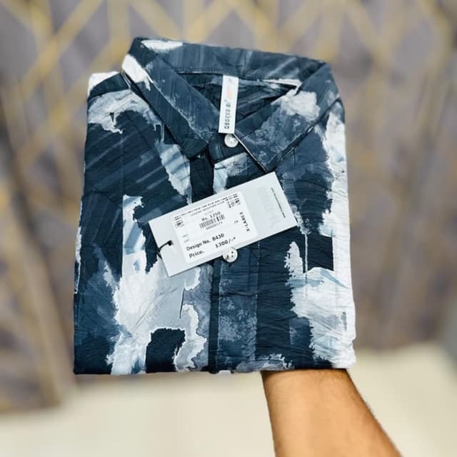 Blue, White, and Gray Shirt