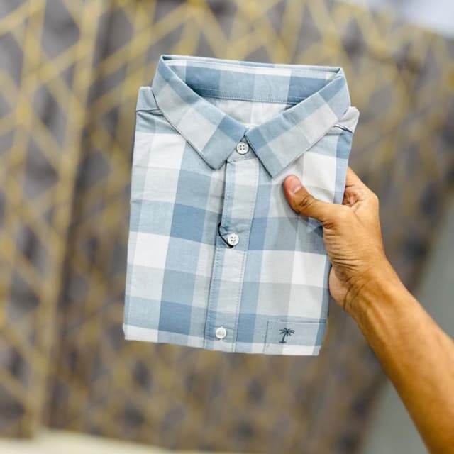 Light Blue and White Shirt