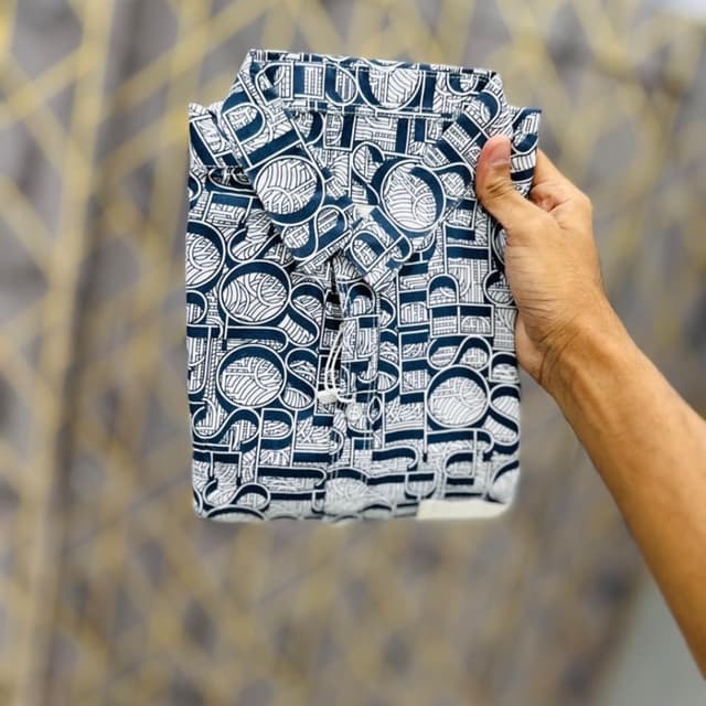 Navy blue and White Shirt