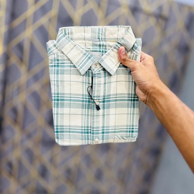 Cream and Teal Shirt