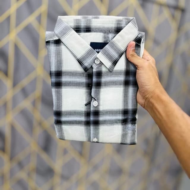 Black, White, Gray Shirt