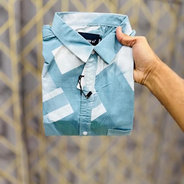 Light Blue and White Shirt