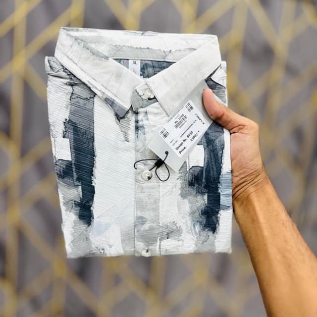 White, Gray, and Black Shirt