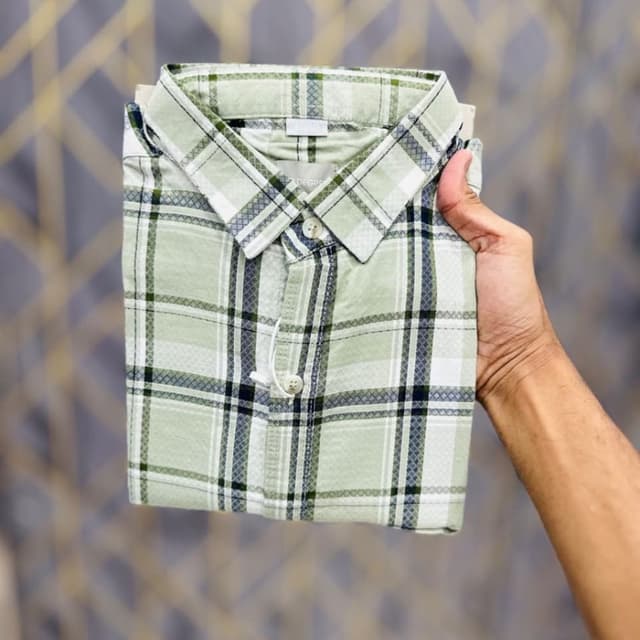 Light Green, White, and Dark Green Shirt