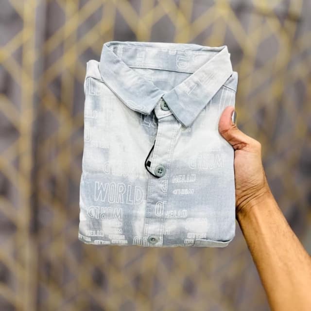 Light Blue and White Shirt