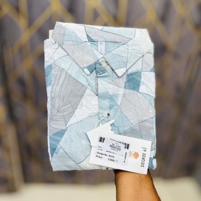 Blue, White, and Grey Shirt