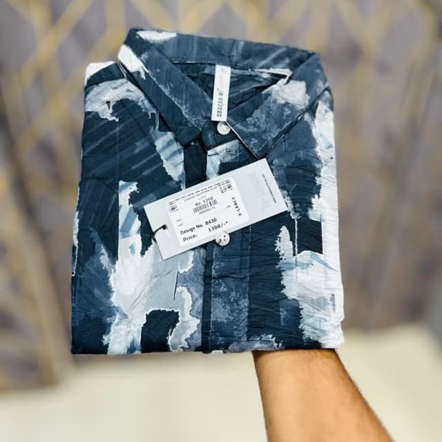 Blue, White, and Gray Shirt