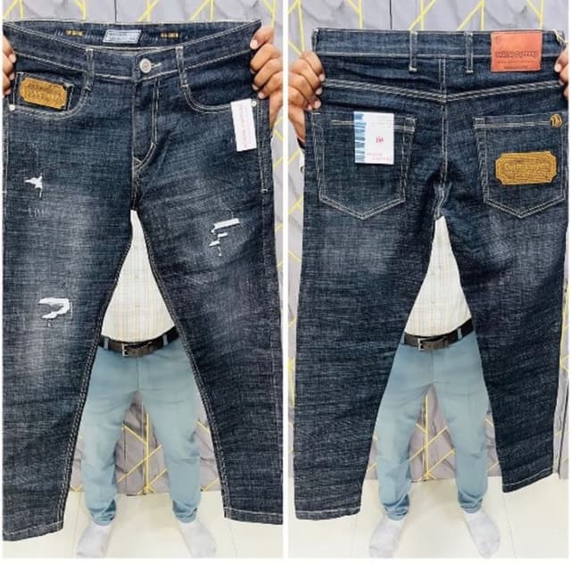 Dark Blue, Faded Wash Jeans