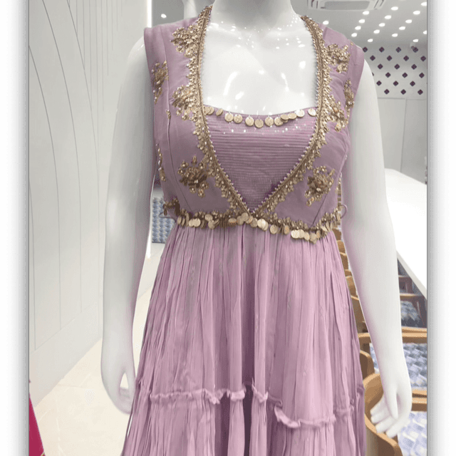 Lavender and Gold Dress