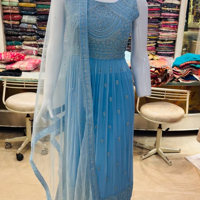 Light Blue Anarkali Dress