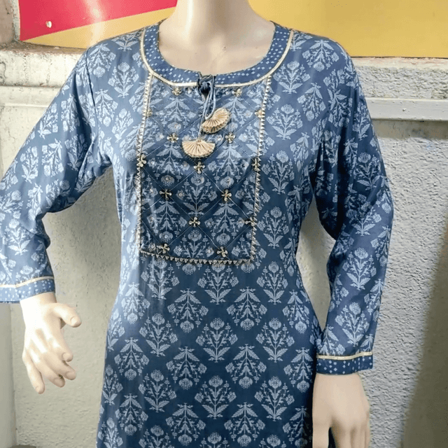 Blue and White Kurti