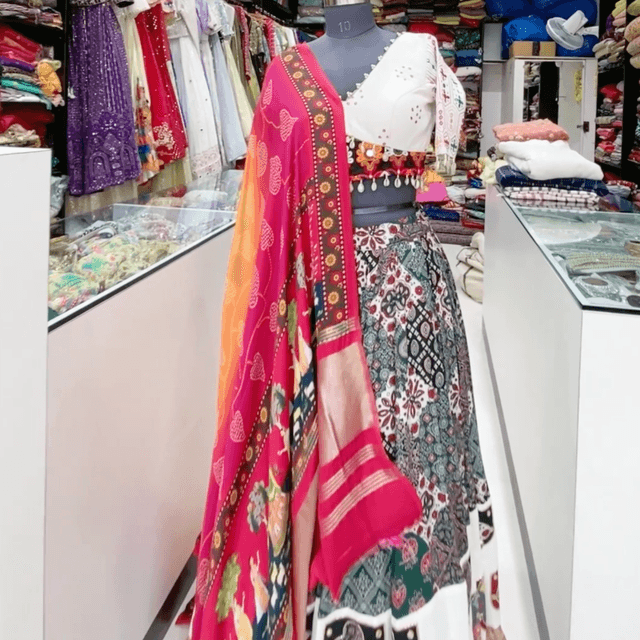 Red, White, Green, Black, Orange, Gold Lehenga Choli