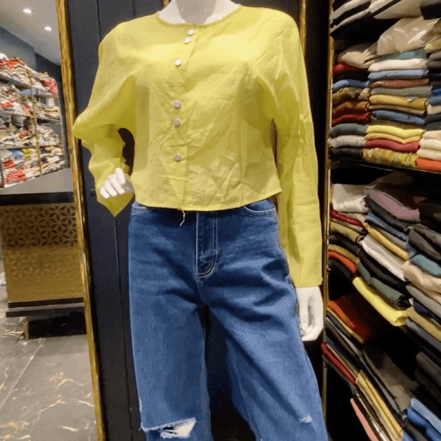 Yellow and Blue Top and Jeans