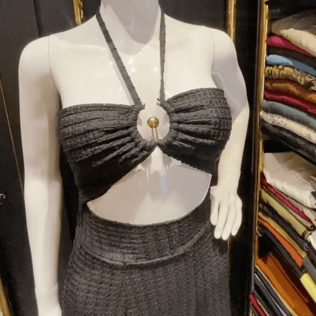 Black Top and Skirt Set