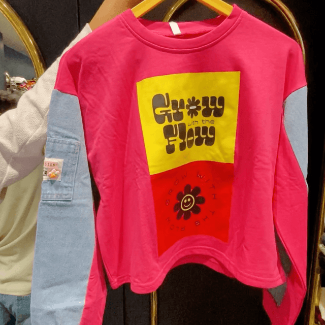 Pink, Yellow, Red, Blue, Black, White Sweatshirt