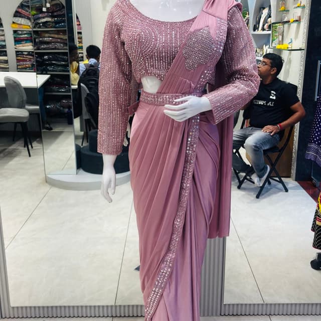 Dusty Rose Saree