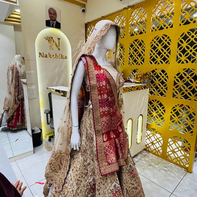 Ivory, Red, Gold Lehenga Choli