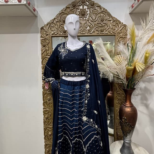 Navy Blue Lehenga